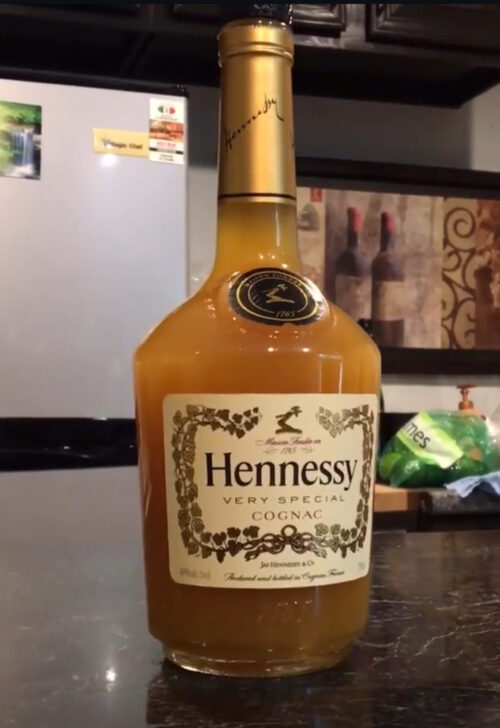 Pineapple Hennessy bottle