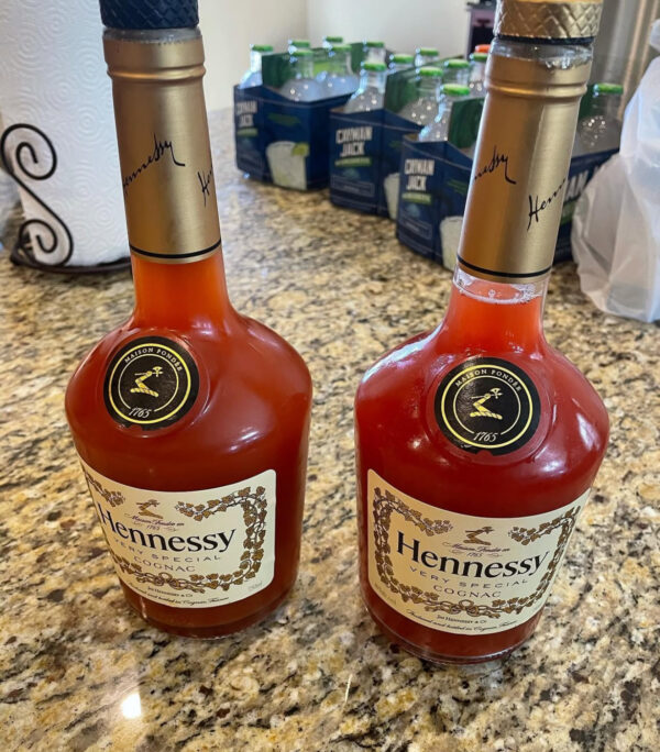 Strawberry Hennessy bottle